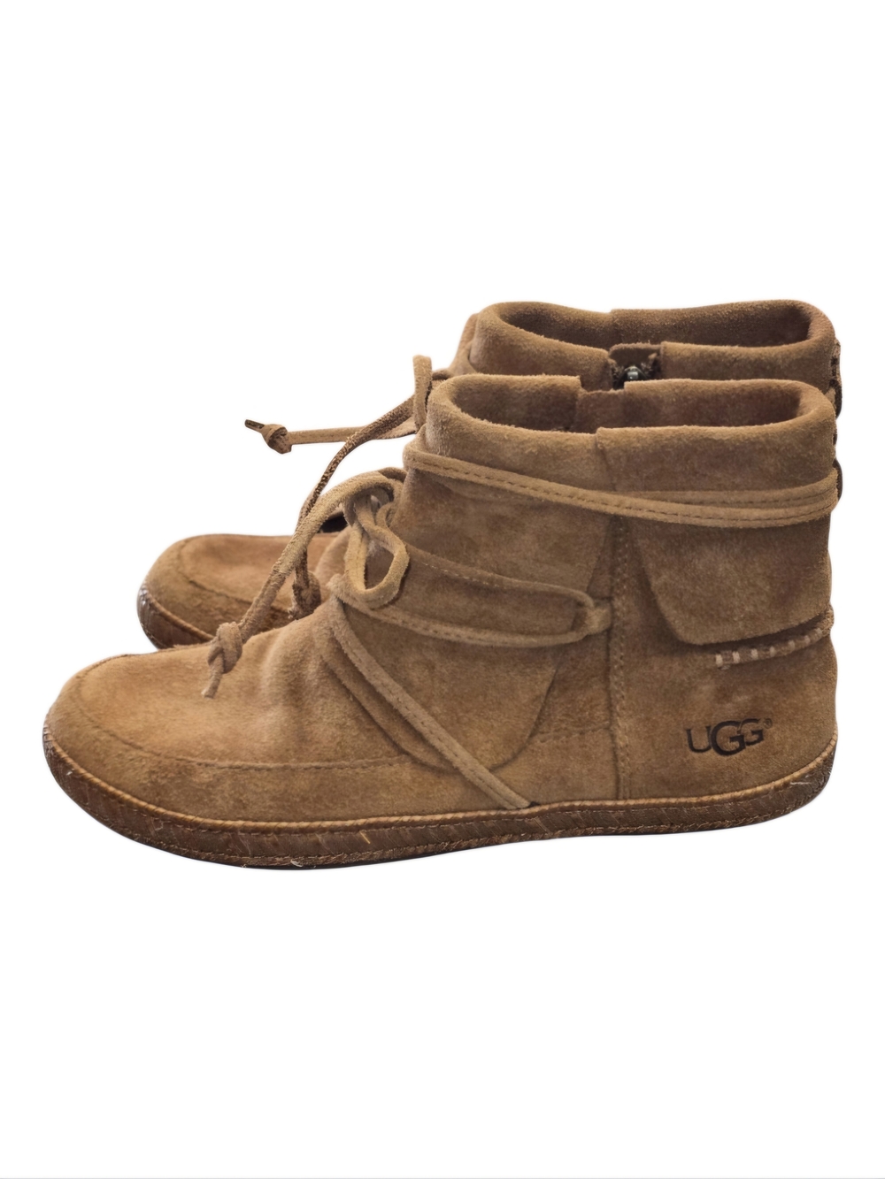 NWOT - UGG Reid Chestnut Suede Lace-Up Ankle Boots - Size 5